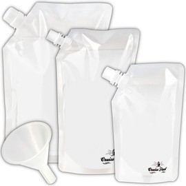 Concealable And Reusable Cruise Flask Kit - Sneak Drinks Anywhere! - 3 x 8 oz + 1 funnel