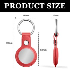 MEXRUMI 2 Key Chain Cases for Airtag PU Leather - Accessories for Portable Leather Bags (Blue and Red)