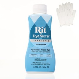 Rit DyeMore 7 Oz. Synthetic Liquid Fiber Dye Single Pack with Plastic Gloves for Clothing, Décor, and Crafts – Kentucky Sky