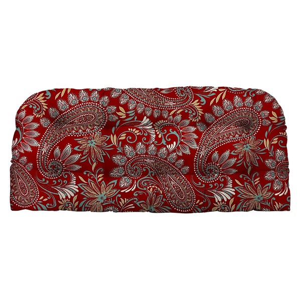 Resort Spa Home Decor Tufted Wicker Loveseat Cushion | 41"