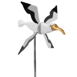 Seagull Windmill Bird Windmill Garden Decoration Flying Bird Wind Rotation Holiday Garden Easy Installation Resin Iron Approx. 26x24.5cm