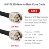 MOOKEERF PL259 UHF Cable 12ft, CB Coax Cable RG58 CB
