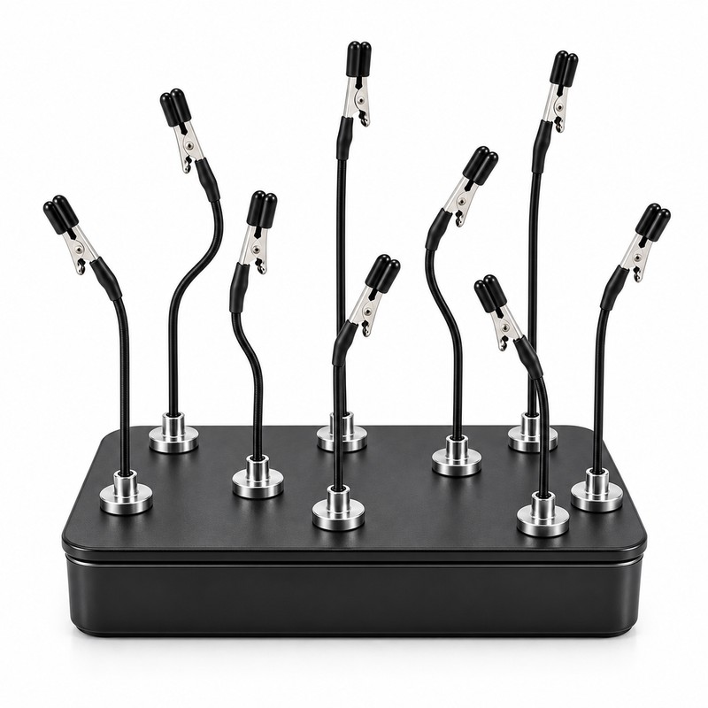 4-Piece Magnetic Soldering Helping Hands with Flexible Arms and Soft-Tip