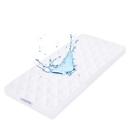 Waterproof Mattress Protector, Quilted Mattress Cover (52x92cm) Compatible with Kinderkraft Bedside Crib & Babylo Co Sleeper Crib & Joie Kubbie Bassinet Travel Cot, White