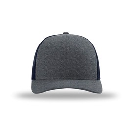 RICHARDSON 115CH Trucker Heather Low Profile Cap (Navy Heather/Navy, SM)