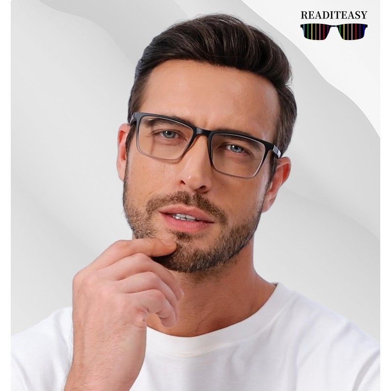 READITEASY Mens Reading Glasses 2.0+ Blue Light Blocking 4 Pack,