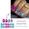 LWTZLW Summer Press on Nails Short Square False Nails Coconut