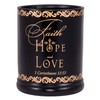 Elanze Designs Faith Hope Love Ceramic Stoneware Electric Large Jar