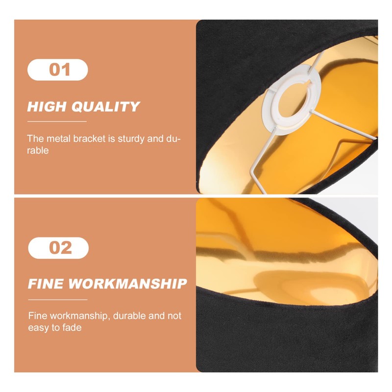 KALLORY Cloth Lamp Shade Oval Shaped Clip-on Lamp Cover Shade