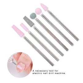Broca Eléctrica para Uñas 5 Tipos 6 Unids/Pack Acero Inoxidable Nail Art Broca Kit Nail Drill Accesorios Manicura, Alisando Herramientas De Uñas, Uñas Suaves(Jg#5)
