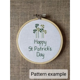 Unbranded Counted Cross Stitch Happy St. Patrick's Day Shamrocks Pattern