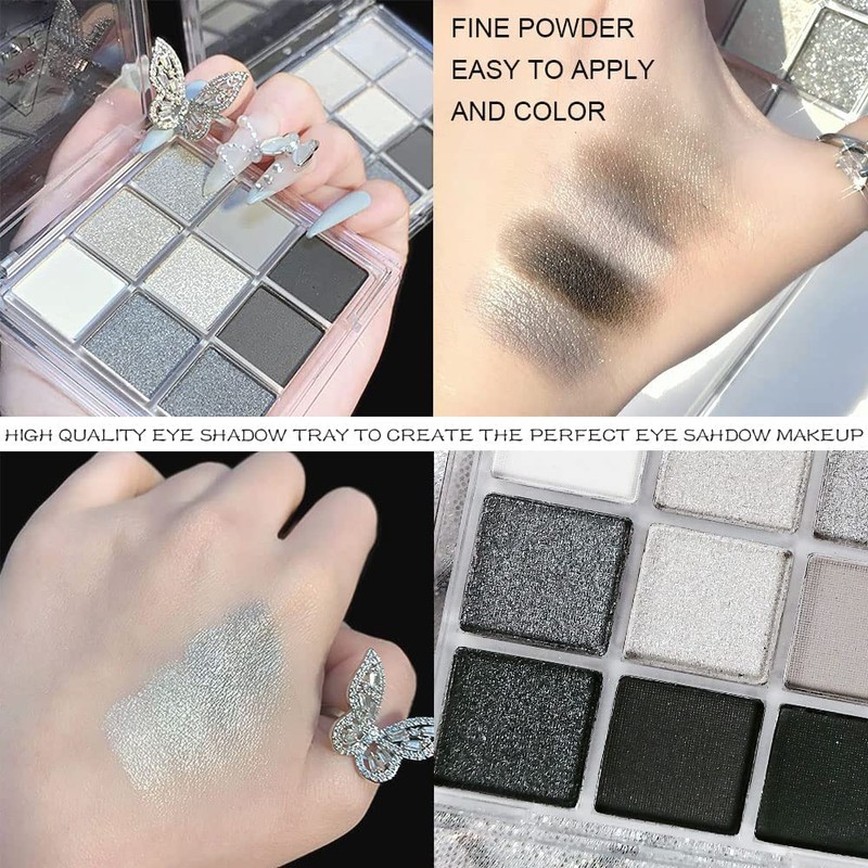 Mini 9 Cool Shades Eyeshadow Palette Black Smokey Matte Glitter