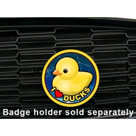 Artistic Reflection I Love Ducks - Cute Rubber Ducky Magnetic Grill Grille Badge for MINI Cooper