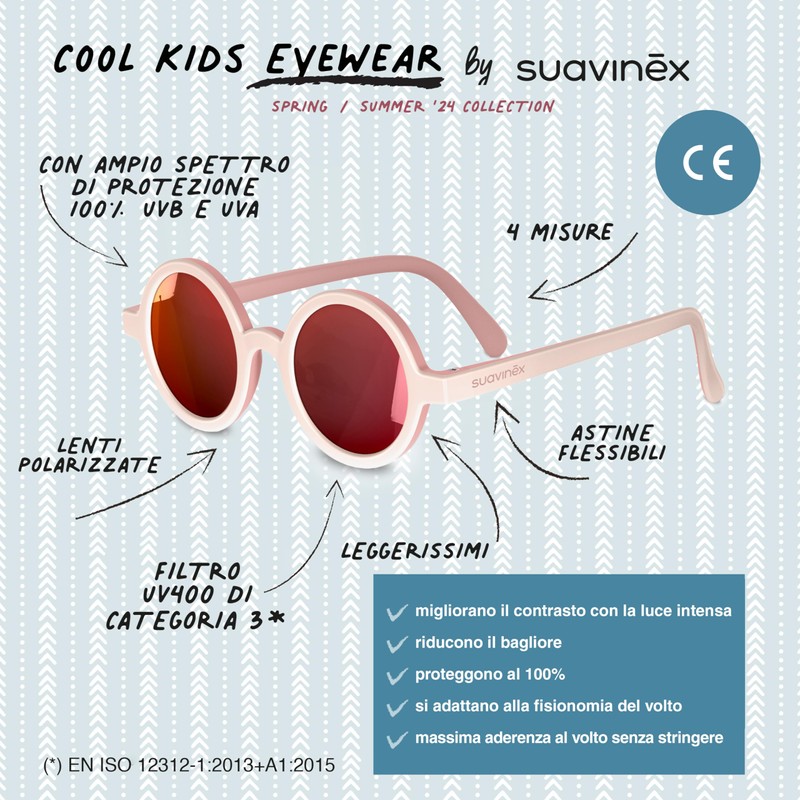 SUAVINEX Unisex Children's Sunglasses, Beige - Round Shape