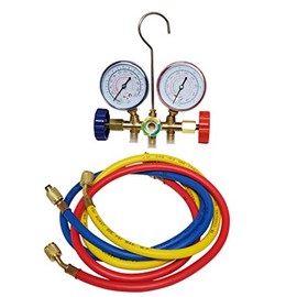 Professional EZ Travel Collection R22 and R12 Manifold Gauge Set HVAC Refrigeration Charging (3ft Hose)