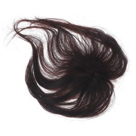 WOONEKY Women's Hair Toppers Synthetic Hair Piece for Thinning Hair Hair Extensions for Short Hair Invisible Hairpiece Wiglet 15cm Crown Deep Brown Easy Clip-On Design