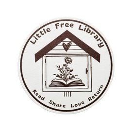 little free library wooden sign 5.5 inches, free little library kit for the book box