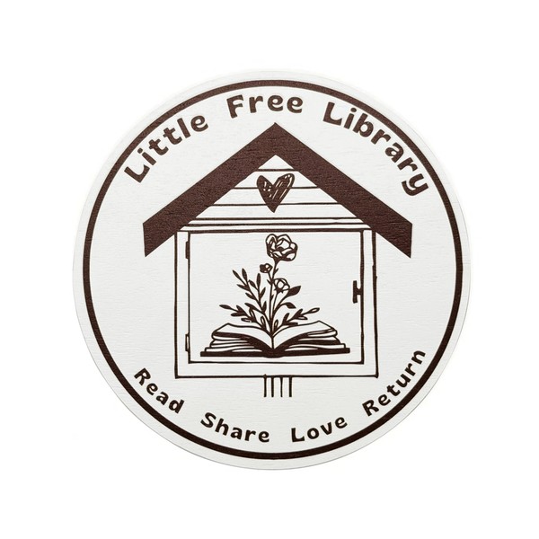 little free library wooden sign 5.5 inches, free little library