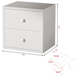 FUSUNBAO Magic DIY Cube Storage Organizer Stackable Cubes for Home Books Clothes Toy-Modular Cubby Storage System-Office Cubical-Bookcase Closet (Pure White-Washed, Drawer Cube)