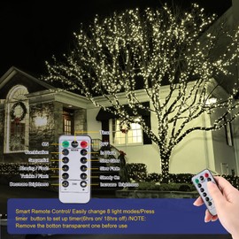 Ehome String Lights, USB Fairy Lights Plug in with Remote & Timer 33 ft 100 LED Twinkle String Lights Silver Wire Lights 8 Modes Outdoor Indoor Waterproof Starry Lights DIY Party Wedding, Warm White