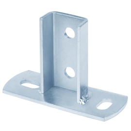 4 Pcs Single Channel Post Base for 13/16"x1-5/8" Shallow Strut Channel, Accept 1/2" Bolt, 3 Sided Post Base with Slot, 4.5mm Thickness