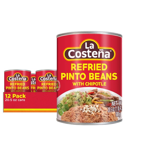 La Costeña Refried Pinto Beans with Chipotle - Canned Refried