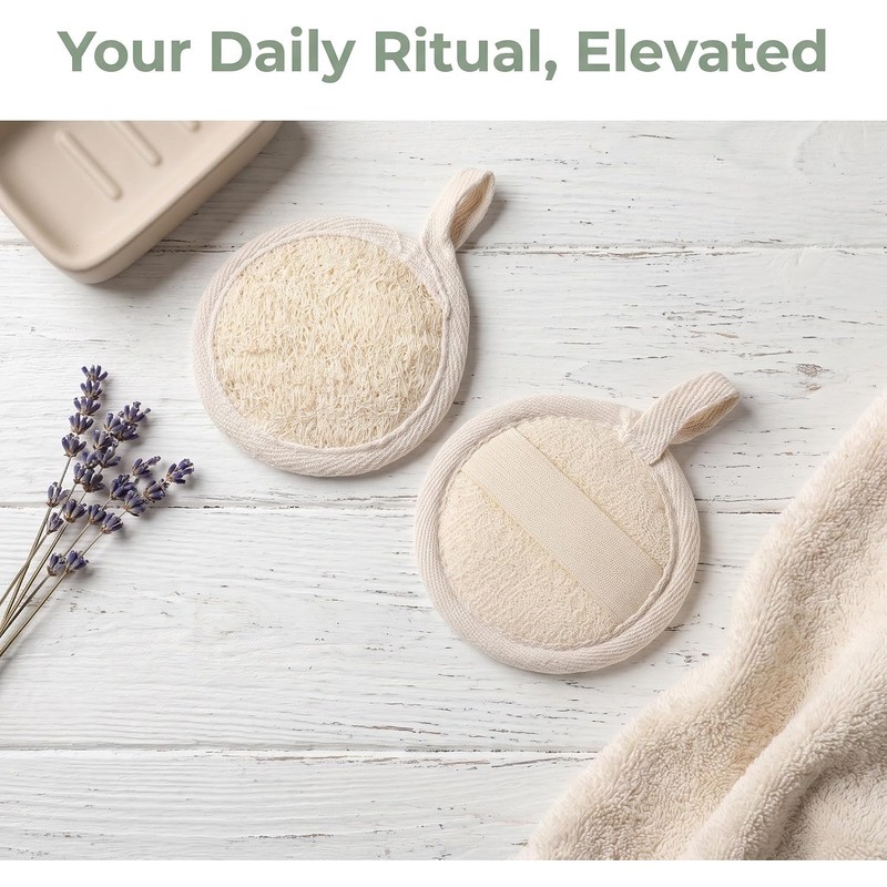 Almohadilla Exfoliante Corporal de Lufa 4 Piezas Beige