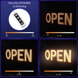 lulixilul LED Open Sign for Business, 40"x14" Dimmable Brightness Large Electric Light Up Sign, Hanging Installation for Store Restaurant Office Bar Hotel Salon (warm white)