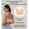 Oscrenia Full Coverage Front Closure Bra Wireless Plus Size for