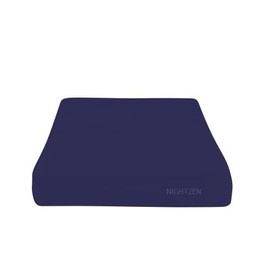 NIGHTZEN® Single Fitted Sheet 90 x 190 CM Non Iron Plain Dyed Easy Care Percale Polycotton Single Fitted Sheet Soft Quality Blended Cotton (Single, Navy)