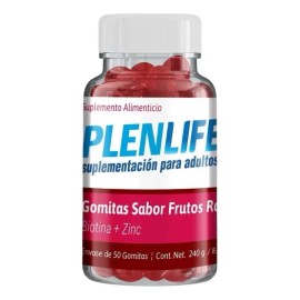 Plenlife Gomitas Biotina 50 Pzs. Plenlife Sabor Frutos Rojos