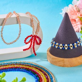 PandaHall Glass Rondelle Beads 9 Strands 4mm Faceted Crystal Beads Bulk Pack for DIY Earrings Bracelet Necklace Jewelry Making