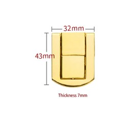 6pcs Toggle Catch Lock,Antique Vintage Lock, RETR Golden Hasp with Screws for Jewellery Boxes,Trinket Boxes,Gift Boxes Yellow 32 * 43mm