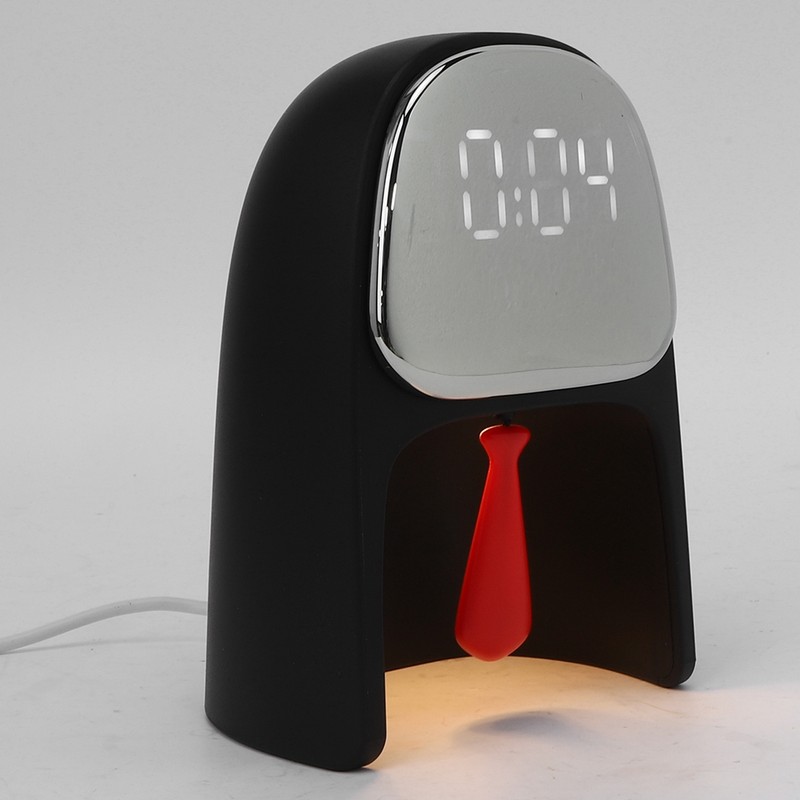 Smart Alarm Clock Gentleman Appearance Multifunctional Bedroom Bedside DecorationBlack