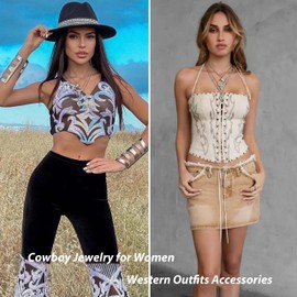 Western Necklace Western Jewelry for Women Country Concert Outfits Turquoise Outfit Accessories