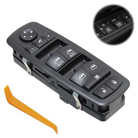 Front Left Driver Side Master Power Window Switch with Double Auto Button, Compatible with Ram 1500 2500 3500 2016 2017 2018, Ram 1500 Classic 2019 2020 2021, 2011-2012 Dodge Journey, 12 Chrysler 300