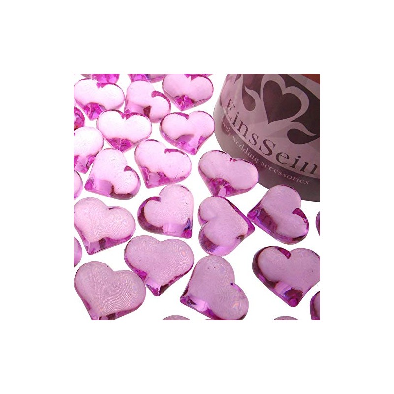 EinsSein 30x Decorative Stones Sparkling Hearts 22 mm Pink Decoration