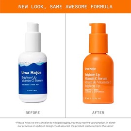 Ursa Major Suero natural de vitamina C | Fórmula iluminadora revitaliza la piel opaca y suaviza el tono de la piel | Se dirige a las arrugas, flacidez