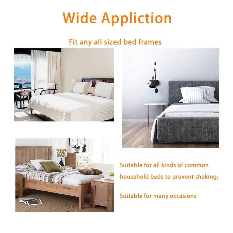 No-Mortise Bed Rail Fittings, 8 Packs Bed Rail Brackets Bed