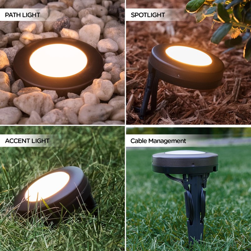 Enbrighten LED Ground Lights, 6 Path Lights, 40ft, Color Changing,
