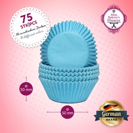 Miss Bakery's House | Pack of 50 | Paper Cupcake Cases/Baking Cups/Muffin Liner Cupcake Cases/Baking Cases/Cupcake Cases/Bar/Wedding Decoration 100% Food Safe (50, Light Blue)