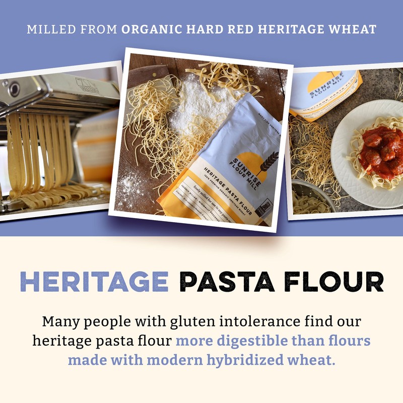 Sunrise Flour Mill USDA Organic Heritage Pasta Flour - 5