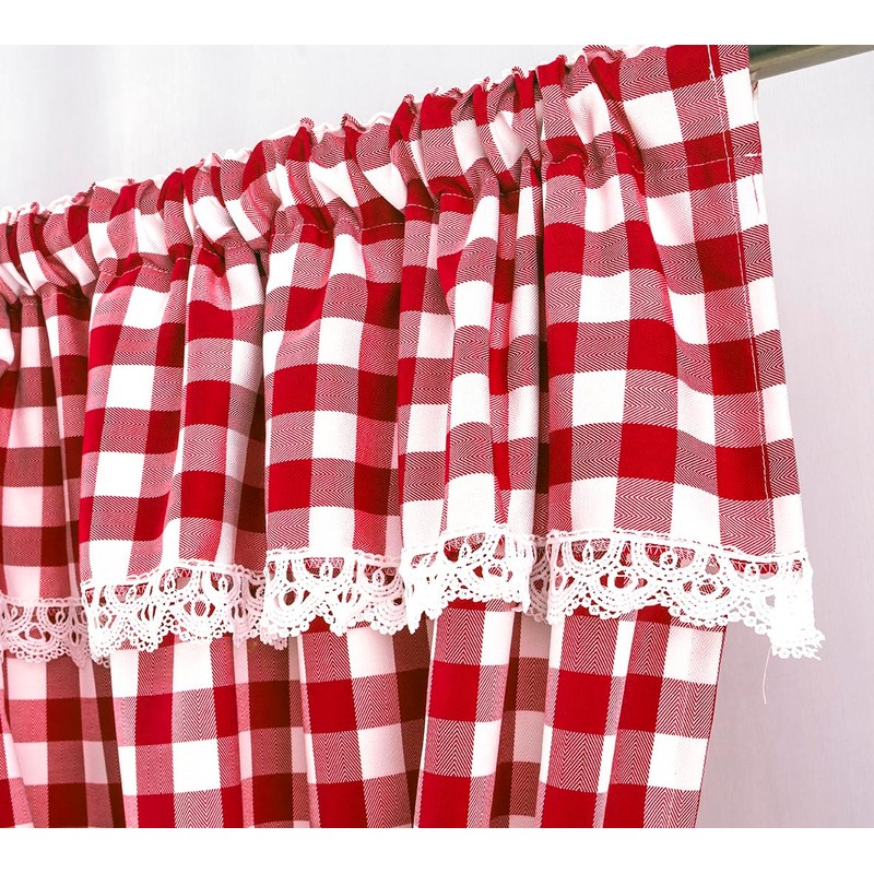 Householdfurnishing Embroidered Kitchen Window Pair Curtains Set Rod Pocket with