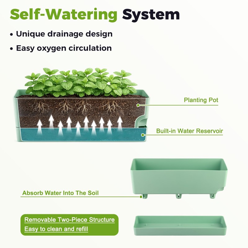 4 Pack Self Watering Pots for Indoor Plants 17 Inches