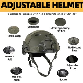 TUMHUTS Tactical Helmet with Headset,Adjustable Helmet with Helmet Cover and Fcae Mask for Cosplay Military Tactical Airsoft Gear (STE-F)