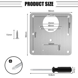 8 PCS Cupboard Hinge Repair Plate Kit, Stainless Steel Cabinet Door Fixing Plates with 48 Screws & Screwdriver, Kitchen Wardrobe Furniture Hinge Repair Brackets