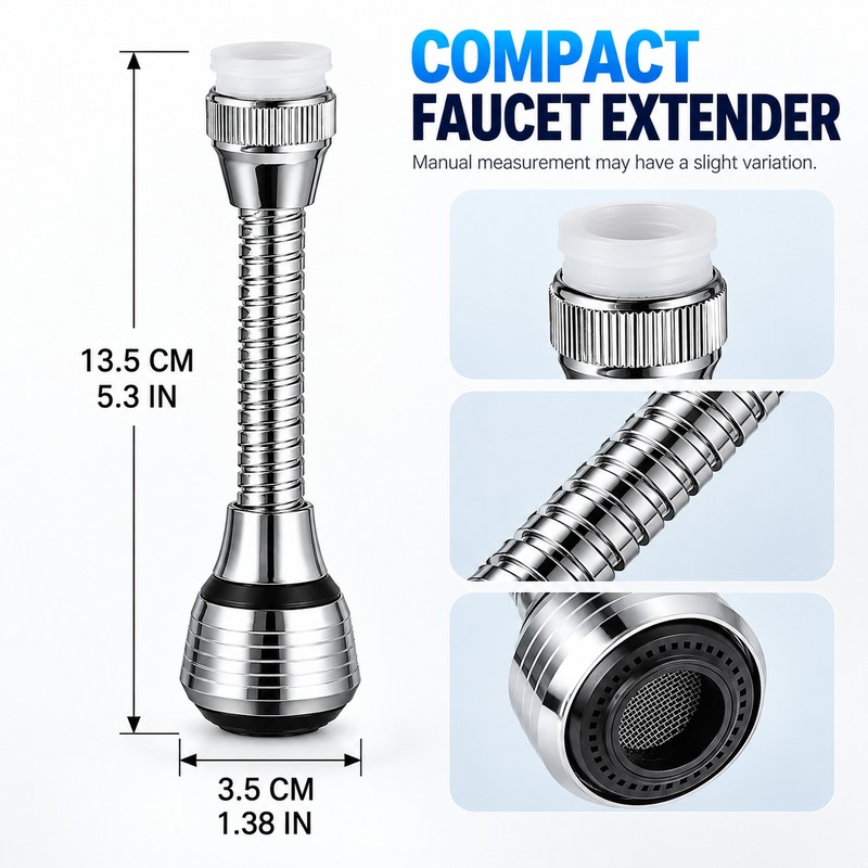 Flexible Faucet Extender for Kitchen Sink – Adjustable Spray Attachment