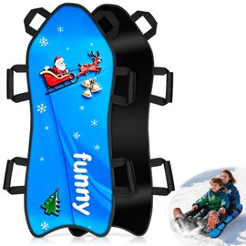 45" Large Foldable Snow Sled，Rolled Up Portable Snow Sleds for Kids and Adult, Thickened PE Bottom Sturdy Fabric Stitching Winter Sleds with Handles for Stable Control, Fits 2 Children or 1 Adult