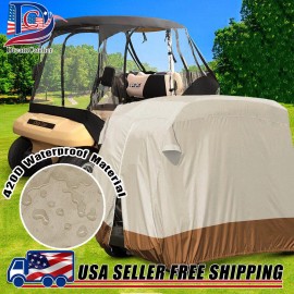Homeya Heavy Duty Golf Cart Cover Waterproof Rain 4 Passenger for Club Car EZGO YAMAHA