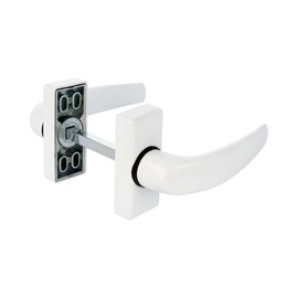 Amig - Rosette Handle for Doors | DELTA Model | 121 x 72 mm | 8 mm Square, Elegant and Simple Design, Ergonomic Handle, White Aluminium